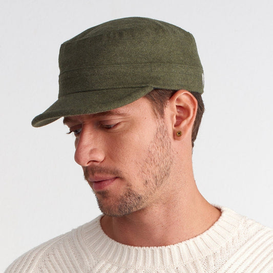 Green Wool Military Cap: Unisex Army Style Winter Hat