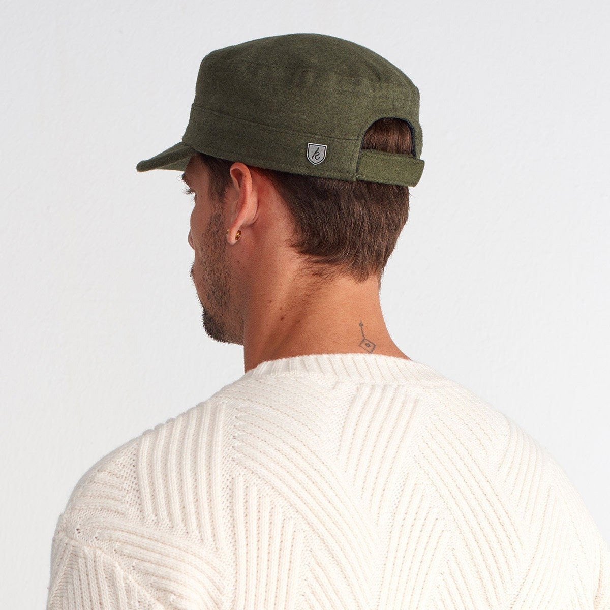 Green Wool Military Cap: Unisex Army Style Winter Hat