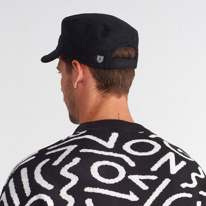 Black Wool Military Cap: Handcrafted Army Style Hat