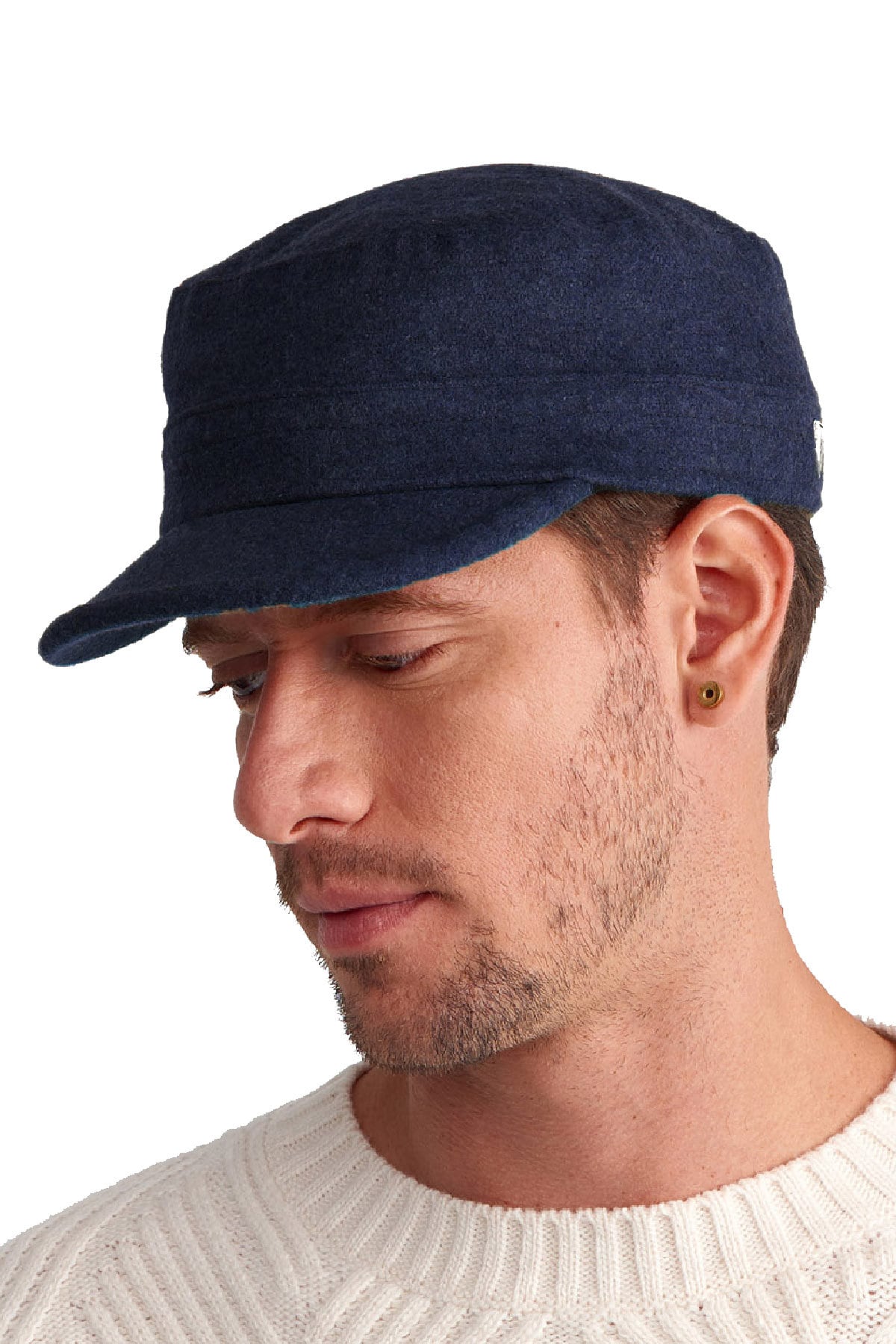 Wool Military Cadet Cap: Adjustable Winter Camper Hat