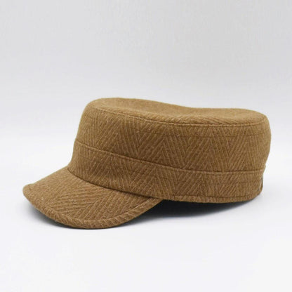 Wool Blend Military Cap: Anthracite Textured Camper Hat