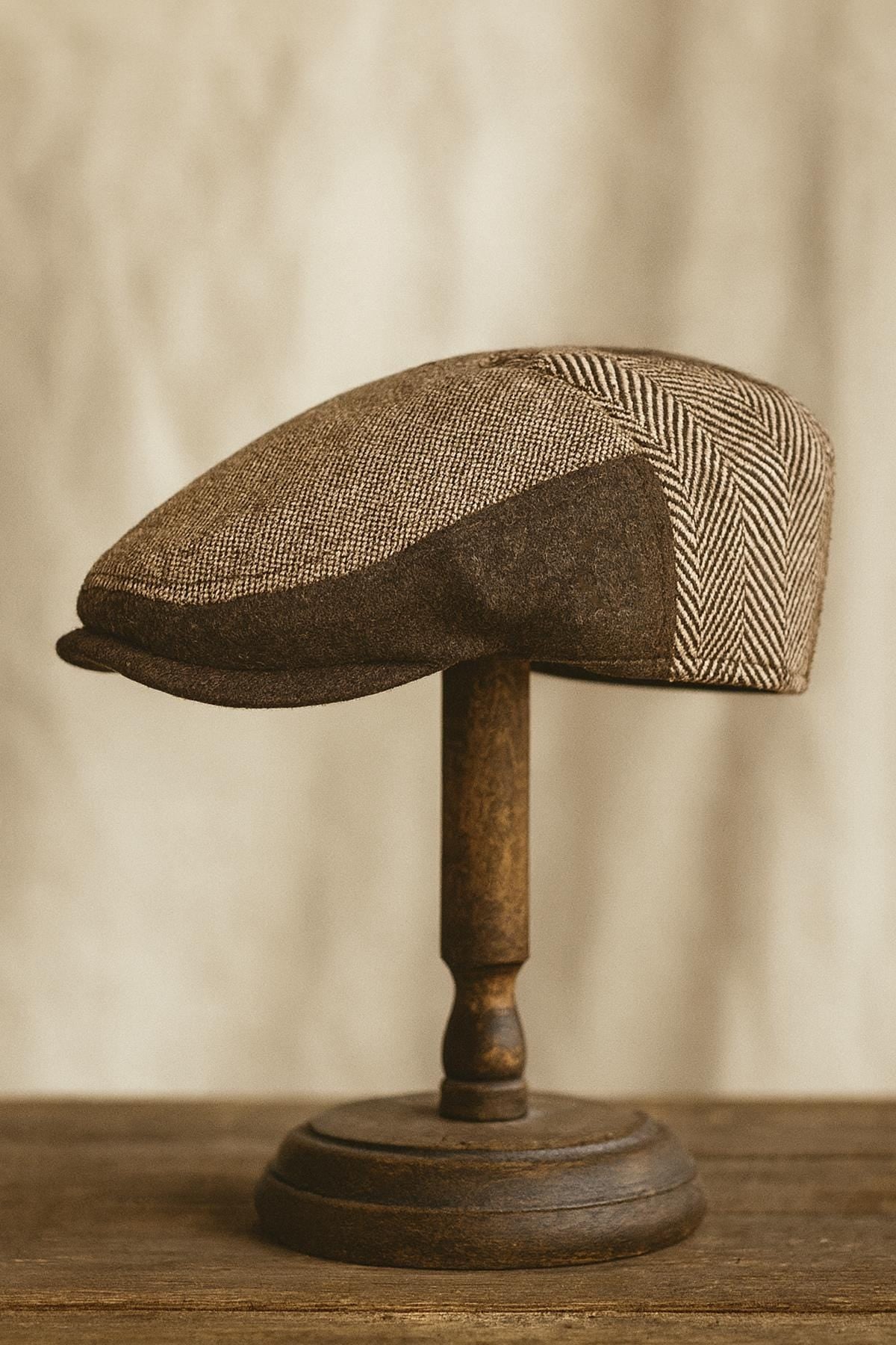 Patchwork Irish Flat Cap With Ear Flaps : Padded Newsboy Hat